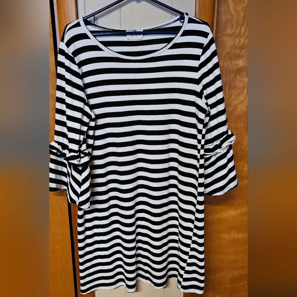 Black and White Striped Dress